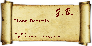 Glanz Beatrix névjegykártya